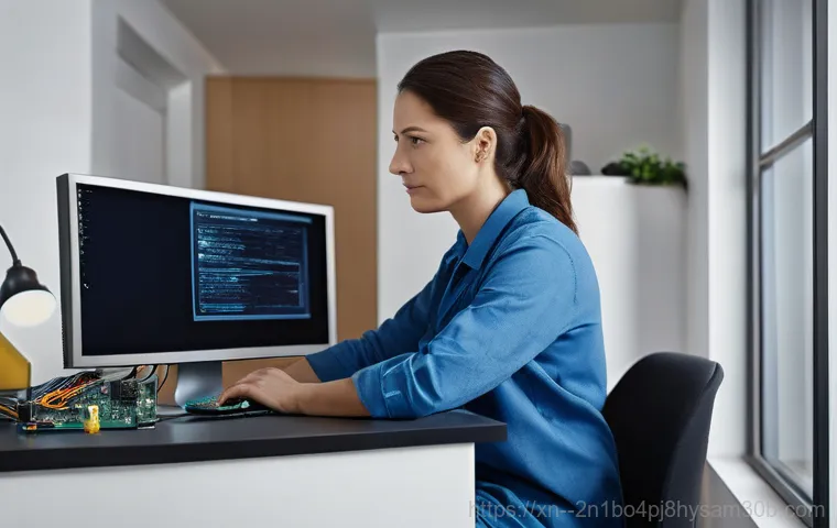 용강동 출장방문윈도우 windows 설치 - **On-site Windows 11 Installation on a New Laptop:**
    A professional, clean-cut female computer t...