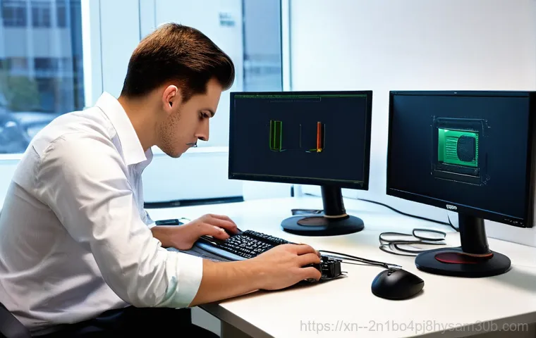 동소문동 STATUS_RESOURCE_NOT_OWNED - **Image Prompt 1: The Frustration of a Blue Screen Error**
    A young adult, dressed in casual yet ...