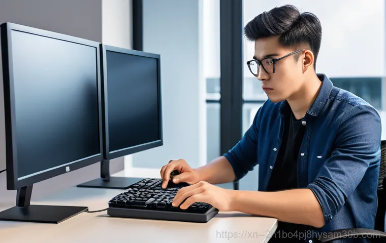 벽제동 STATUS_KERNEL_DATA_CORRUPTION - A person in their late 20s or early 30s, dressed in casual, modern attire, looking distressed and fr...
