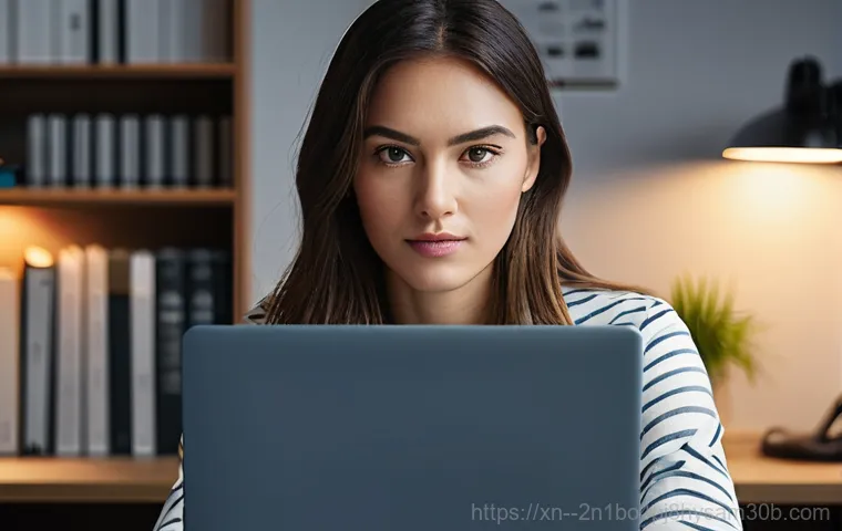 중곡동 BOOTMGR is Compressed - **Prompt:** "A young adult, male or female, sits hunched over a desktop computer in a dimly lit room...