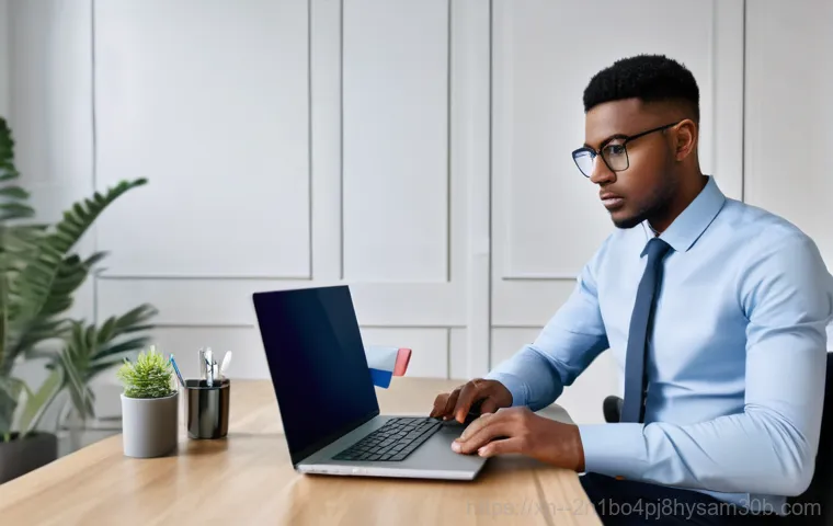 번동 윈도우11 windows11 재설치 포맷  초기화 - A bright and optimistic scene featuring a brand-new, sleek laptop on a clean, modern desk. A person,...