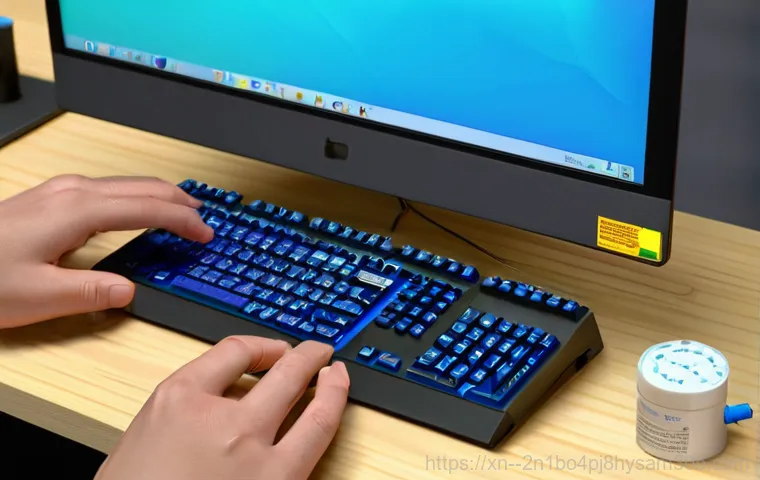동자동 부팅안됨 - **Prompt 1: Frustrated user with a black computer screen.**
    "A young adult, either male or femal...