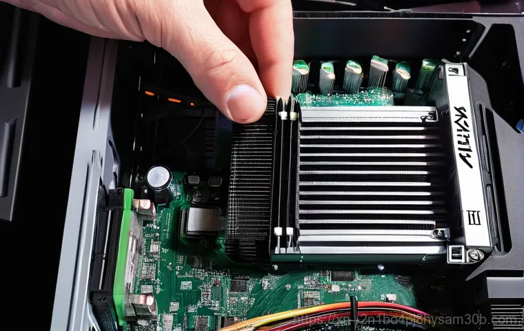 동자동 쿨러조립 및 교체수리 - **Prompt 1: Overheating PC Distress**
    A close-up of a modern desktop PC tower with a side panel ...
