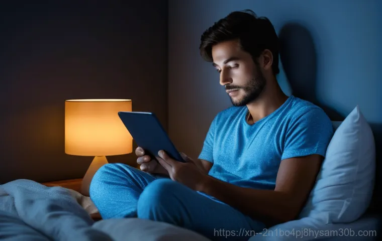 청구동 PFN_LIST_CORRUPT - Image Prompt 1: Cozy Night Reading with Smart Screen Management**