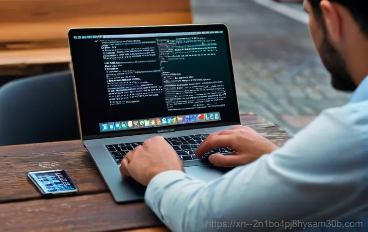 고양동 맥북프로 판매 및 수리 - **Image Prompt 2: MacBook Accident and Prevention**
    The image is split into two scenes, or depic...
