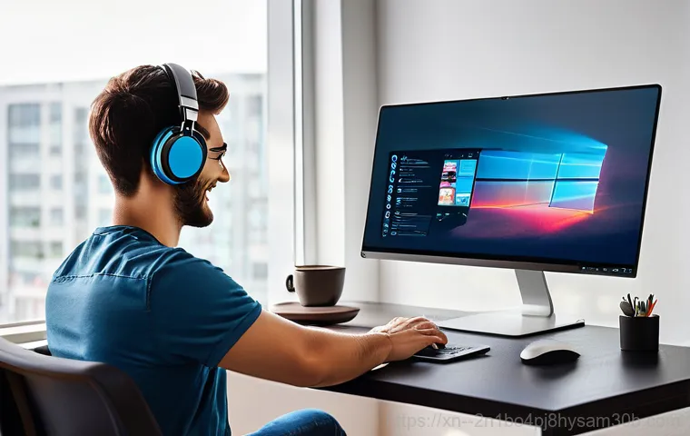 역촌동 프리도스 윈도우설치 - **A professional computer technician performing Windows installation and optimization at a customer'...