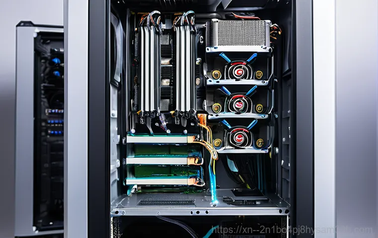 남가좌동 본체 꺼졌다 켜졌다 할때 - A detailed, close-up shot of a pair of hands carefully performing computer maintenance. One hand gen...