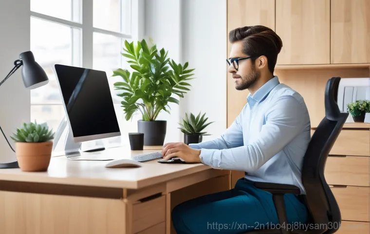연건동 WATCHDOG_VIOLATION - A well-lit, clean desktop workspace where a person is carefully examining computer components. On th...