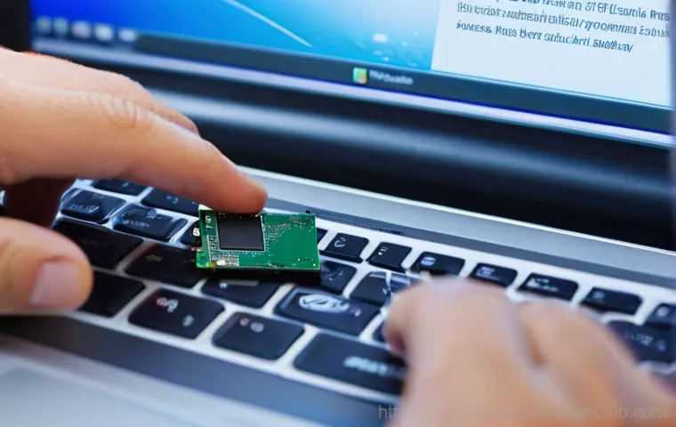 일산서구 윈도우7 windows7 재설치 포맷  초기화 - A person's hands (gender-neutral, adult) carefully connecting an external hard drive to a sleek, mod...