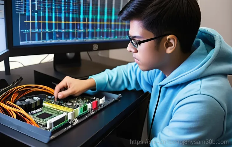 신도동 VIDEO_TDR_FAILURE - **Prompt 1: The Blue Screen Nightmare**
    A young adult, male or female, sits slouched in a desk c...