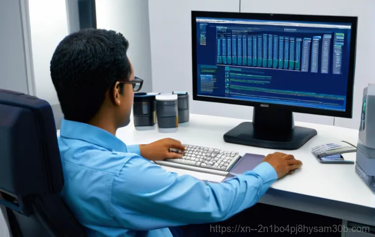 경운동 THREAD_STUCK_IN_DEVICE_DRIVER - Delving into Hardware Troubleshooting**
    A shot from a slight overhead angle showing a person (we...