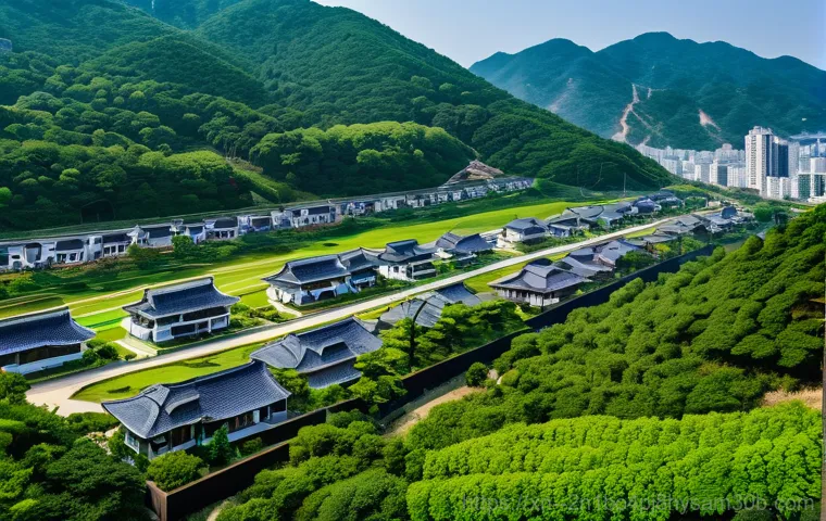 평창동 STATUS_INVALID_THREAD - Prompt 1: Serene Pyeongchang-dong with Digital Undercurrents**