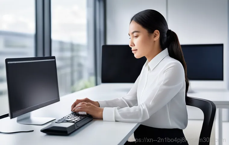 관훈동 HARDWARE_FAILURE - A person (wearing casual clothes, such as a t-shirt and jeans) gazes with concern at a computer scre...