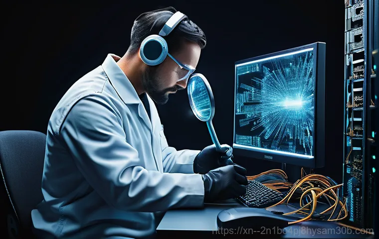 문정동 STATUS_KERNEL_DEBUG_FAILURE - A person, appearing slightly frustrated but determined, stares intently at a computer screen display...