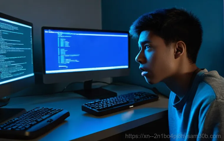 소격동 UNEXPECTED_KERNEL_MODE_TRAP - A focused young adult, dressed casually, carefully inspecting the internal components of an open des...
