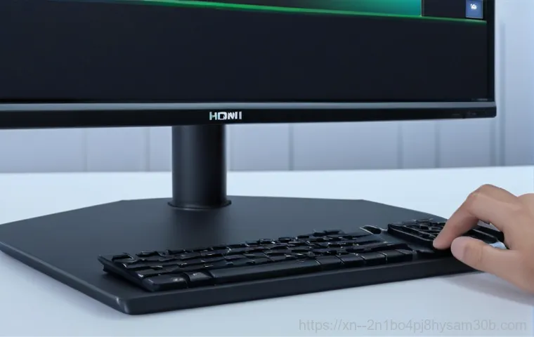 성사동 모니터화면 안나옴 - **Prompt 1: Checking Monitor and PC Cable Connections**
    A close-up, medium shot of a person, lik...
