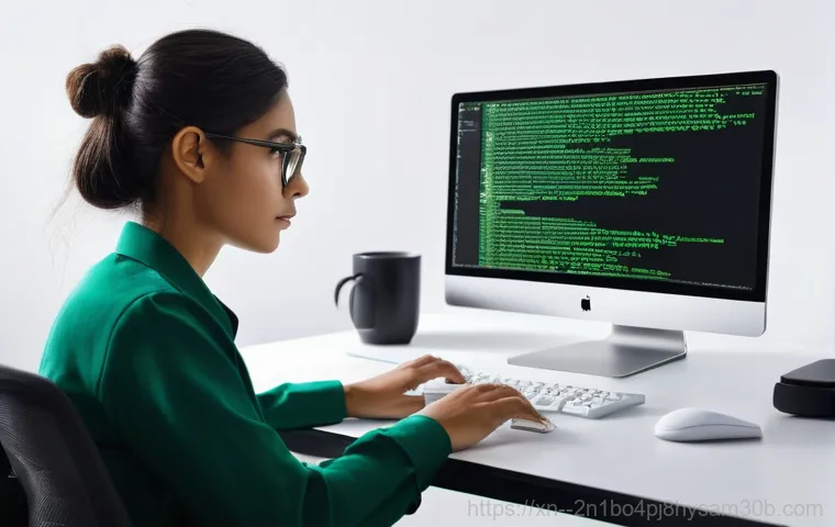 송파동 STATUS_KERNEL_BOOT_DRIVE_ERROR - A person in their late twenties, seen from a slight angle, intently gazing at a computer monitor tha...
