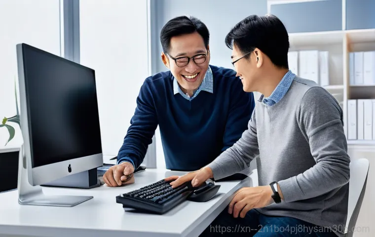 신교동 ftp서버출장방문수리점 - **Prompt:** A highly focused female computer repair technician, late 20s, dressed in a practical yet...