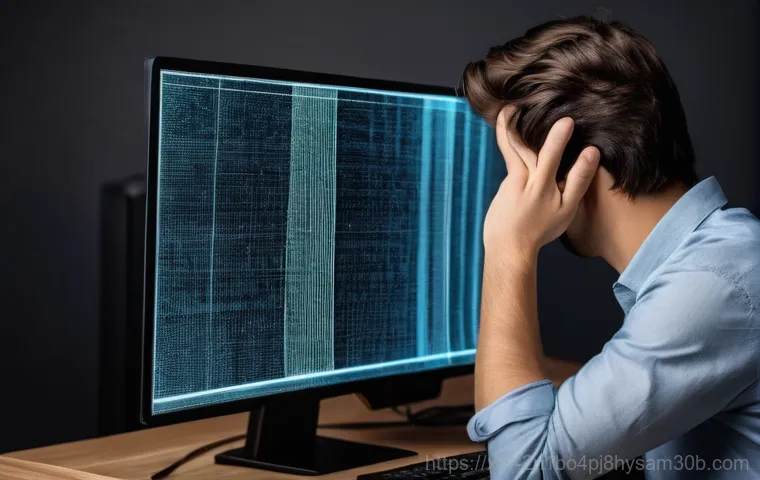 상봉동 VGA조립 및 교체수리 - A young adult, wearing a casual t-shirt and jeans, is intensely focused on a vibrant computer screen...