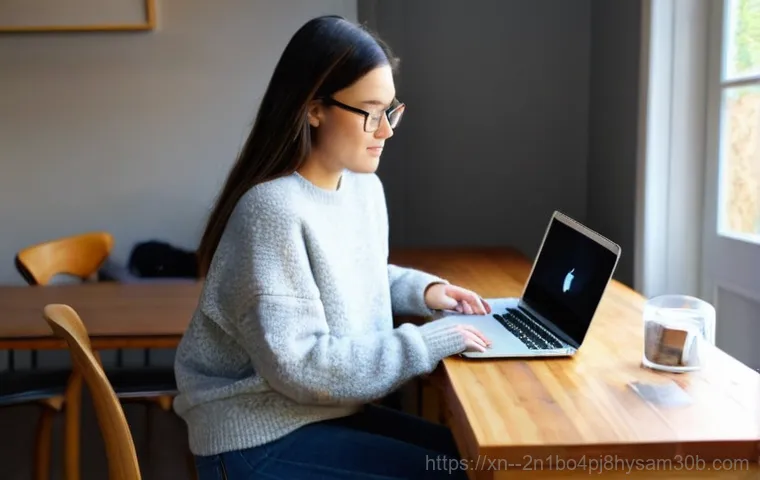거여동 맥북에어 판매 및 수리 - **Image Prompt 2: Delicate MacBook Air Screen Replacement**
    A female technician in her mid-30s, ...