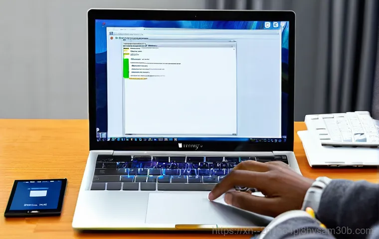 주암동 ubuntu재설치 포맷  초기화 - A diligent person is intently focused on their laptop screen, carefully backing up important data. T...