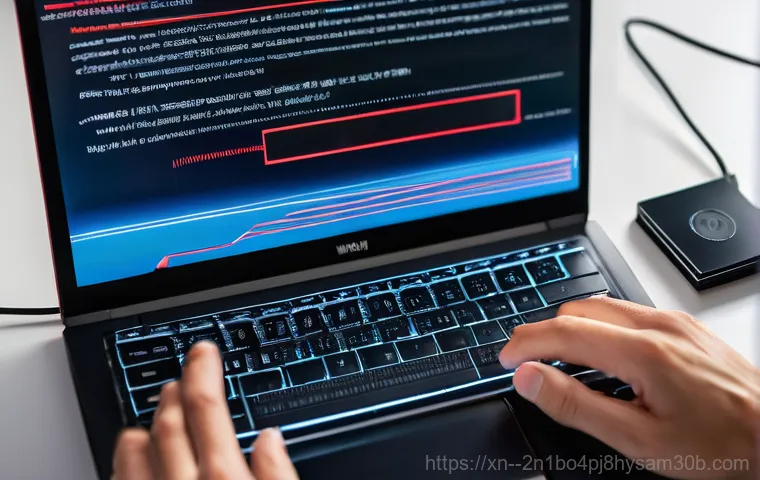과천시 STATUS_INVALID_DEVICE_REQUEST - A young adult, gender-neutral person, looking intently at a modern desktop computer screen in a diml...