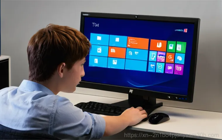 서소문동 윈도우7 windows7 재설치 포맷  초기화 - A focused individual in their late 30s is meticulously organizing files on a desktop computer. An ex...