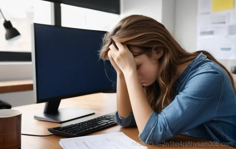 노온사동 컴퓨터 desktop 출장방문수리점 - Image Prompt 1: Sudden Computer Breakdown and User Distress**