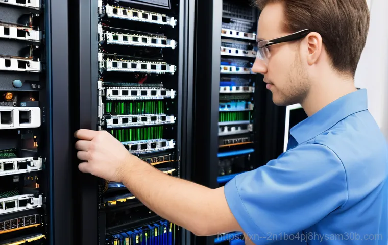원흥동 server출장방문수리점 - **Image Prompt 1: Server Breakdown Panic**
    A wide shot of a home office or small, modern workspa...