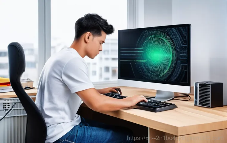 역동 프로그램응답없음 - **Resource Overload Chaos:** A dynamic shot of a computer monitor displaying a multitude of open, ov...