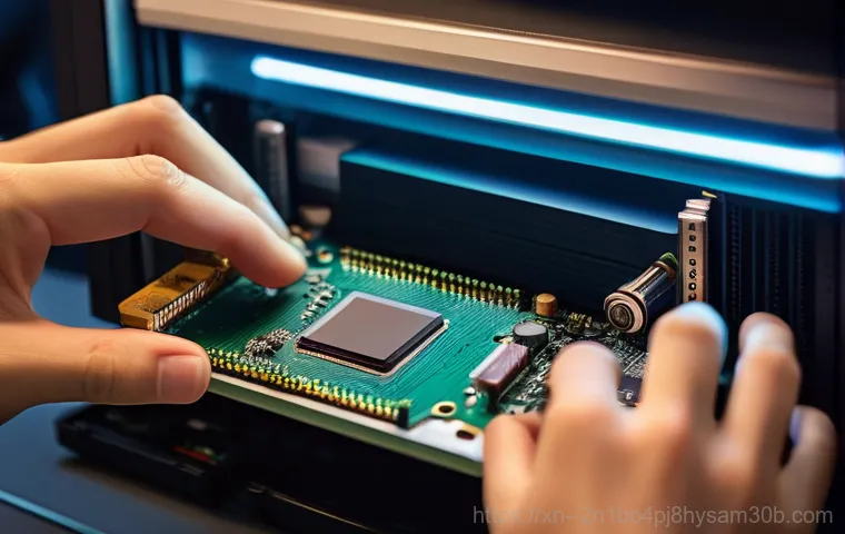 미근동 THREAD_STUCK_IN_DEVICE_DRIVER - **Prompt:** A close-up, high-definition shot focusing on the intricate details of a modern computer ...
