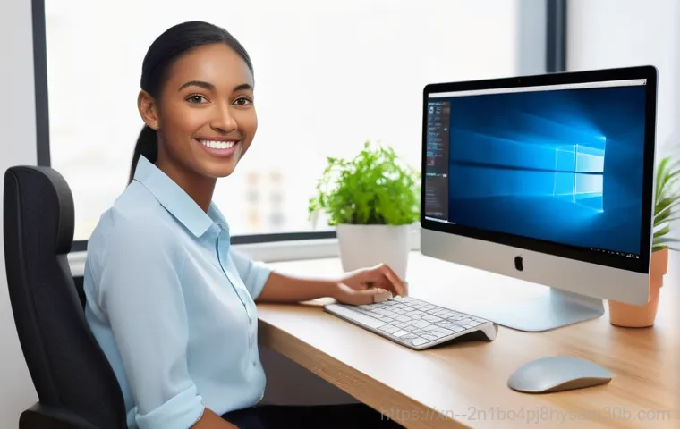 성석동 KMODE_EXCEPTION_NOT_HANDLED - A person (adult, gender-neutral, wearing a clean t-shirt) carefully working on an open desktop compu...
