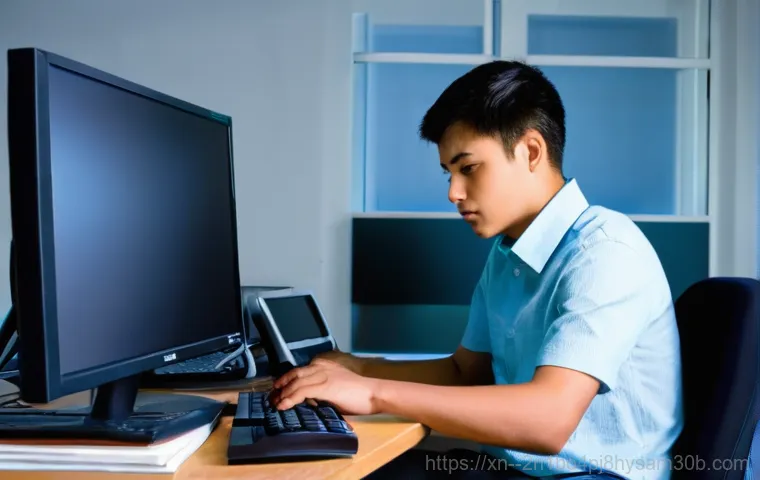 신원동 STATUS_PROTECTION_ERROR - **Sudden Blue Screen Frustration**
    "A person in their late 20s or early 30s, looking distressed ...