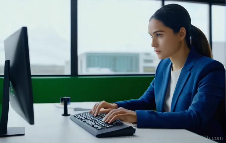 합동 윈도우8 windows8 재설치 포맷  초기화 - A cheerful young adult, either male or female, sitting comfortably at a well-lit desk in a modern ho...