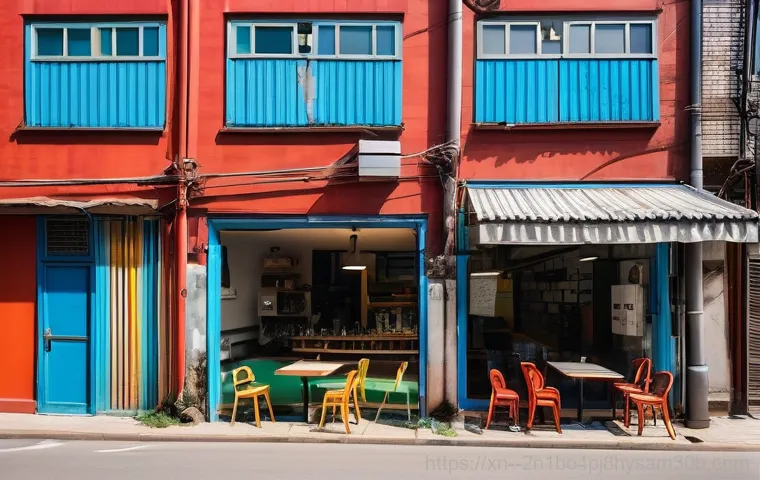 입정동 STATUS_MODULE_CORRUPTION - A cinematic, atmospheric photograph of a narrow, historic alley in Ipjeong-dong, Seoul, bathed in wa...