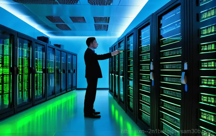 도내동 서버출장방문수리점 - **Image Prompt:** A skilled IT engineer, a man or woman in their 30s or 40s, wearing a clean, brande...