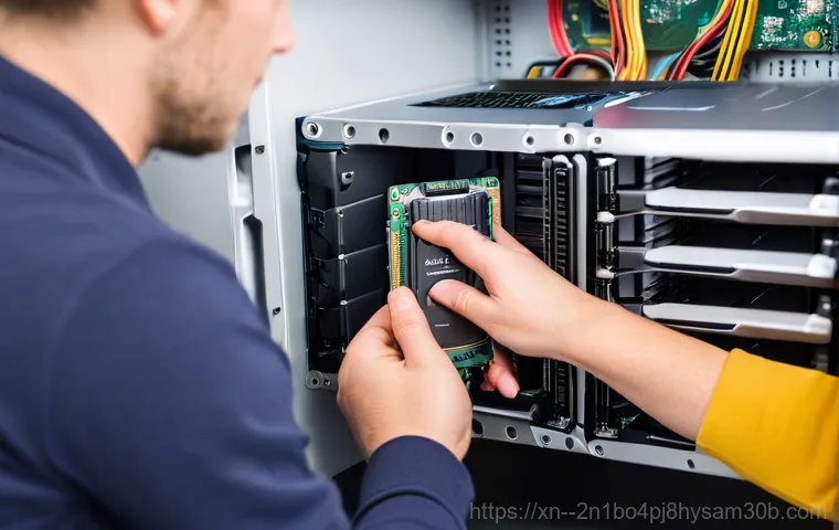 현저동 나스 nas 설정및수리 - **Initial Synology NAS Setup in a Modern Home Office:** A focused person, appearing to be in their l...