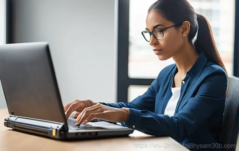 은평구 STATUS_INVALID_OBJECT - A person (gender-neutral, 20s-30s) sits at a modern desk, looking intently at a computer screen. The...