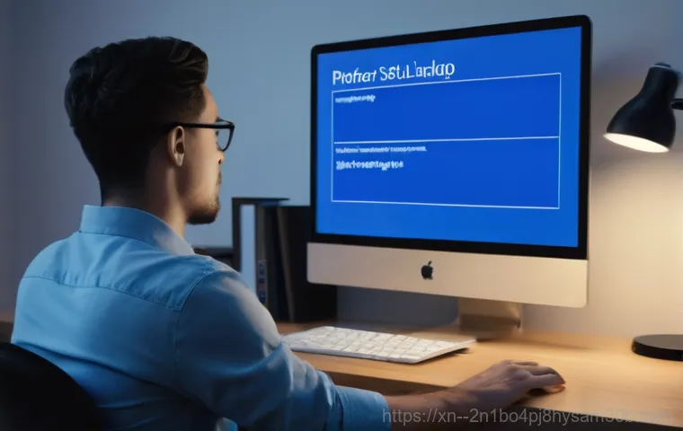 원문동 CLOCK_WATCHDOG_TIMEOUT - Image Prompt 1: The Blue Screen of Despair**