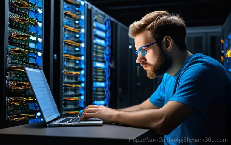 동화동 STATUS_MODULE_ACCESS_DENIED - A sleek, glowing blue software module, represented by a stylized, abstract cube, attempts to integra...