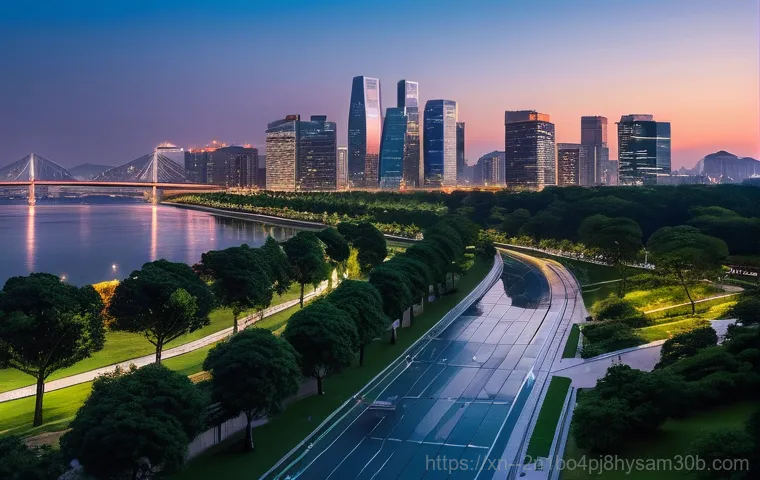 여의도 STATUS_INSUFFICIENT_RESOURCES - Prompt 1: Yeouido's Evening Calm and Aspiring Future**