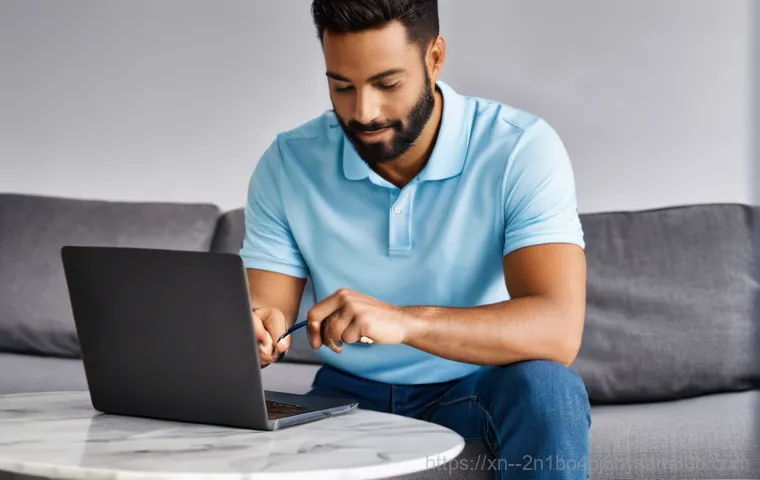 오포읍 노트북 laptop 출장방문수리점 - **Prompt 1:** A young professional in their late 20s or early 30s, dressed in comfortable home attir...