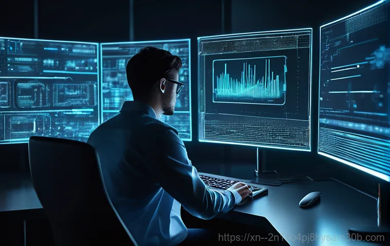 석관동 STATUS_PROTECTION_ERROR - **Prompt 1: The Dread of the Blue Screen**
    A person, appearing frustrated and stressed, sits at ...