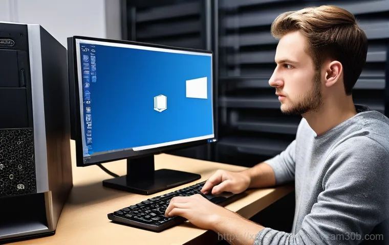 면목동 HARDWARE_INTERRUPT_STORM - **Prompt 2: Diagnosing the Interrupt Storm in Task Manager**
    A person, appearing focused and obs...
