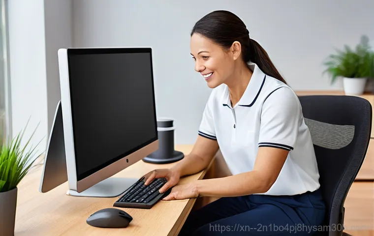홍제동 컴퓨터 desktop 출장방문수리점 - **Prompt 1:** A young professional in their late 20s or early 30s, wearing comfortable but neat casu...