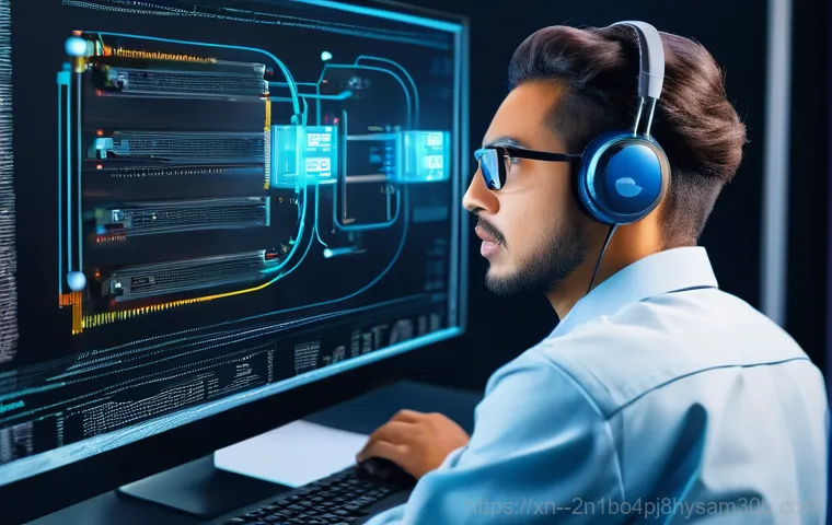 홍제동 컴퓨터 desktop 출장방문수리점 - **Prompt 2:** A friendly and professional computer technician, wearing a clean, branded polo shirt a...