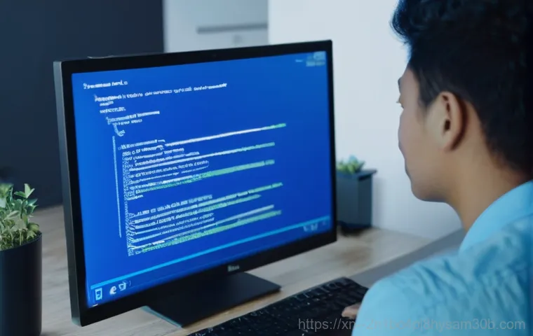 원당동 KERNEL_STACK_INPAGE_ERROR - **Prompt 1: Frustrated User Facing the Blue Screen of Death**
    A close-up shot of a computer moni...