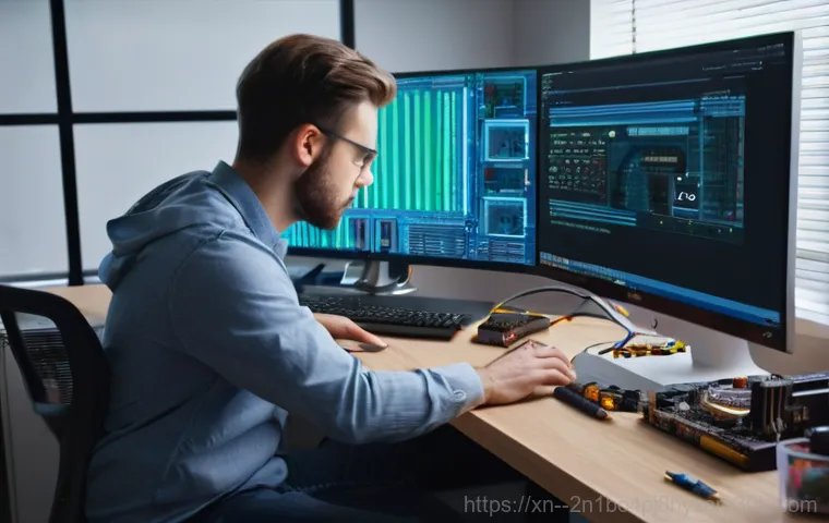 옥천동 MULTIPLE_IRP_COMPLETE_REQUESTS - An abstract, digital illustration depicting a chaotic scene of overlapping and colliding data packet...