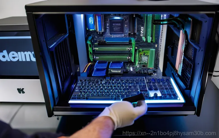 남산동 WIN32K_POWER_WATCHDOG_TIMEOUT - A close-up of a person's hands resting on a keyboard, with a laptop screen in the foreground display...