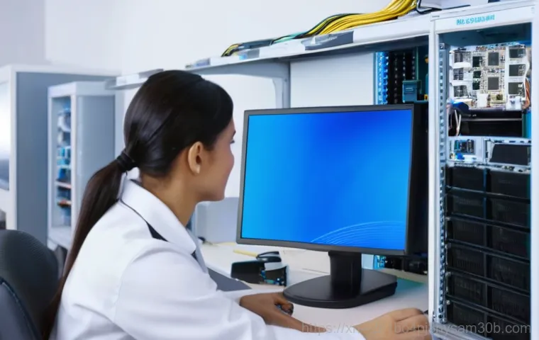 관철동 블루스크린 - An overhead shot of a person's hands carefully opening the side panel of a desktop computer tower, r...